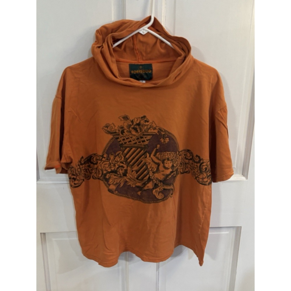 90s Vintage  Portfolio Hooded Shirt Sleeve Shirt